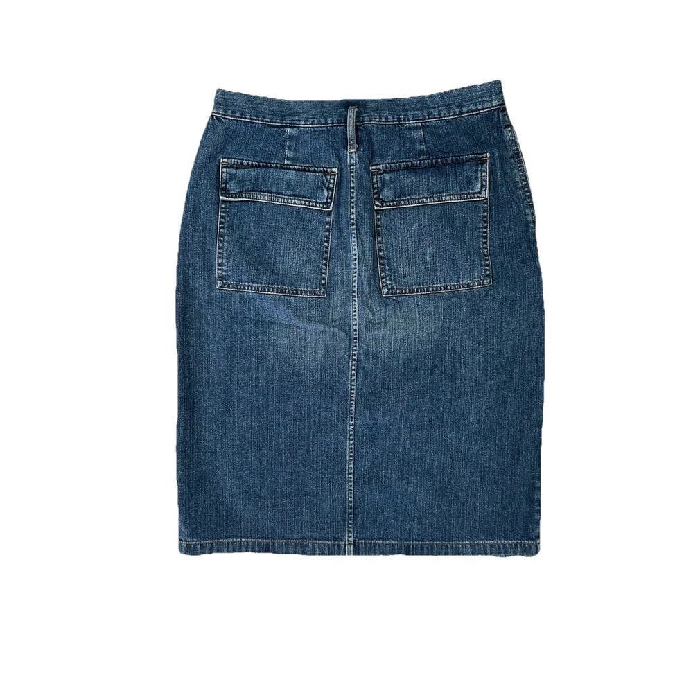 Vintage Ralph Lauren Skirt Women's Size 4 Denim Blue Jean Skirt Slit - Picture 4 of 5
